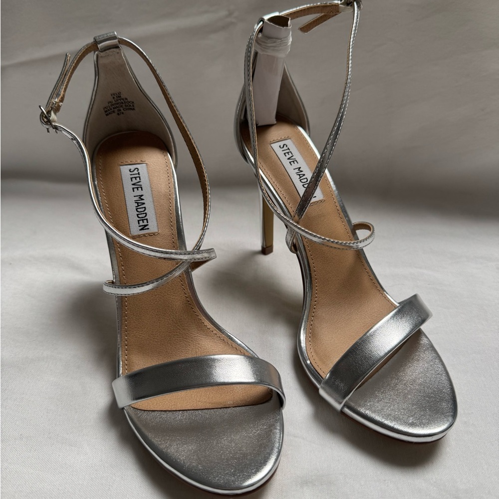 Steve Madden Feliz Silver Dress Heels